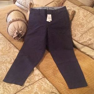 J. Crew Blue Oxford Capri Pants 2 NWT